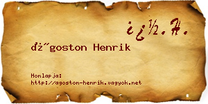 Ágoston Henrik névjegykártya