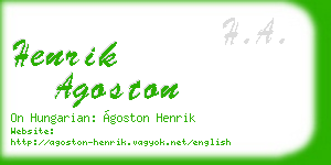 henrik agoston business card
